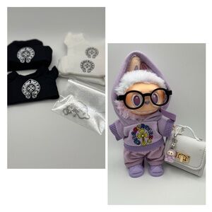 Labubu Luxury Clothes Outfit Purple Hoodie, & Purse 10pc Set